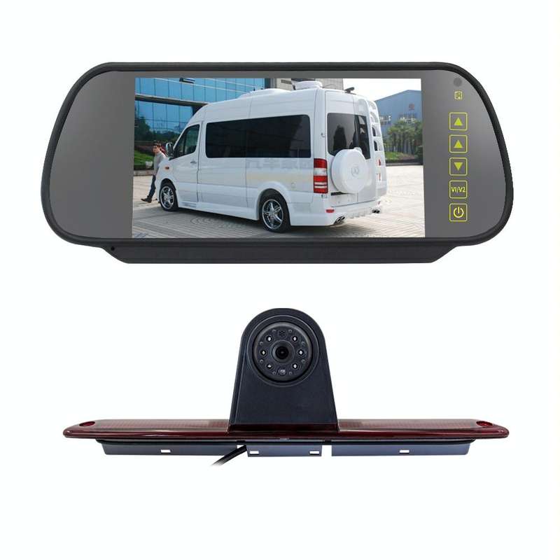 PZ461 Car Waterproof High Position Tail Light Brake Light View Camera + 7 inch Rearview Monitor f...