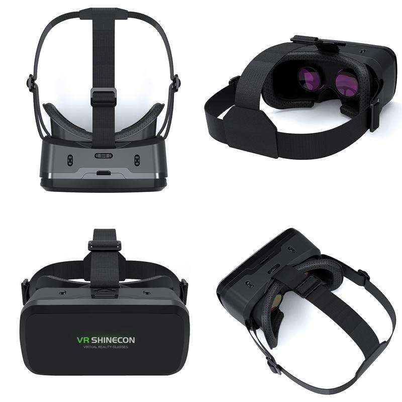 VR SHINECON G06A+B03 Handle Mobile Phone VR Glasses 3D Virtual Reality Head Wearing Gaming Digita...