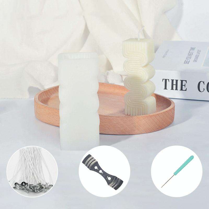 Geometric Scented Candle Silicone Mold, Specification: LZ-387+Tool Set
