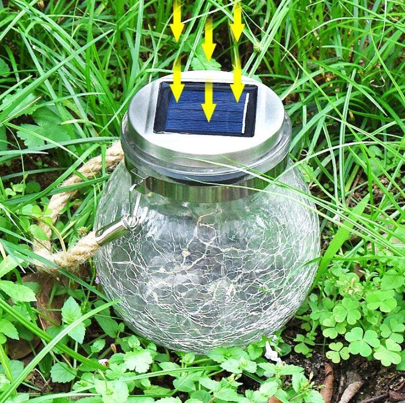 20 LED Solar Energy Glass Bottle Pendent Lamp IP44 Waterproof Outdoor Garden Decoration Light(Col...