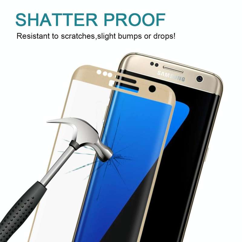 For Galaxy S7 Edge / G935 0.26mm 9H Surface Hardness 3D Explosion-proof Colorized Silk-screen Tem...