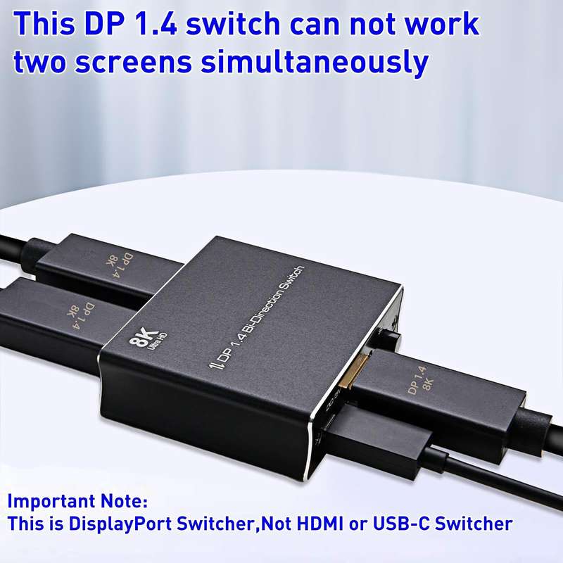 P80 8K Ultra HD DP1.4 Bi-direction Switch(Black)