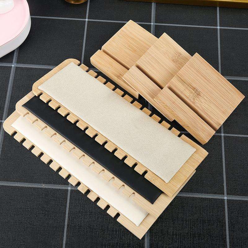 Simple Solid Wood Necklace Display Stand Jewelry Props Necklace Hanger(Black Skin)