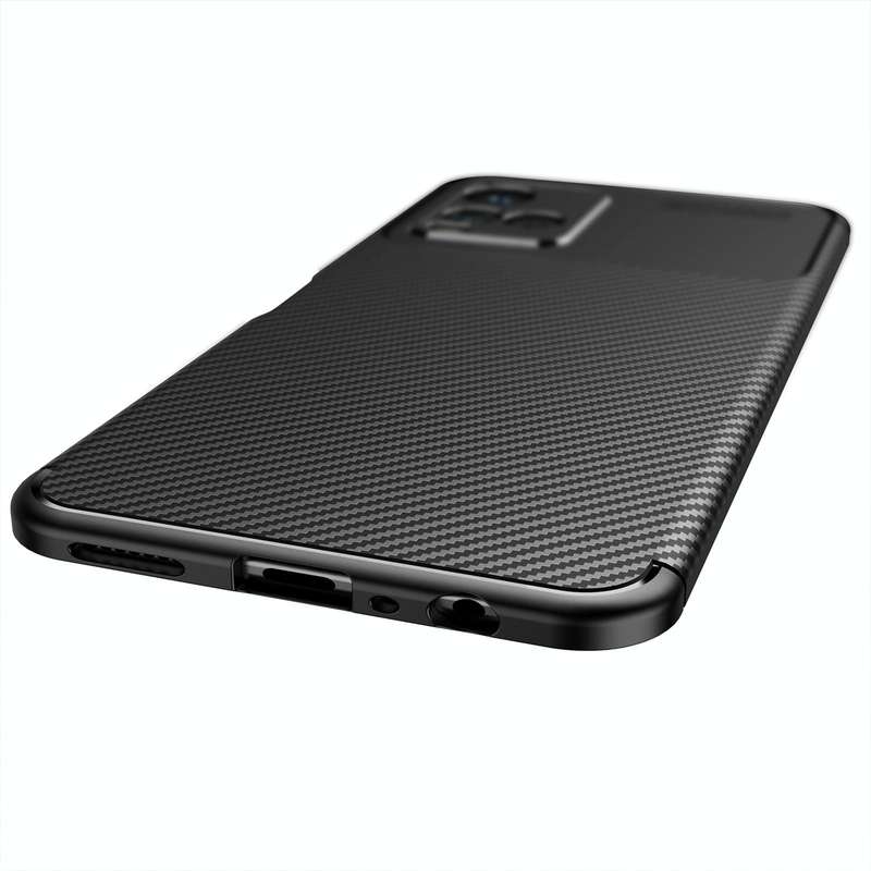 For vivo Y33S Carbon Fiber Texture Shockproof TPU Case(Black)