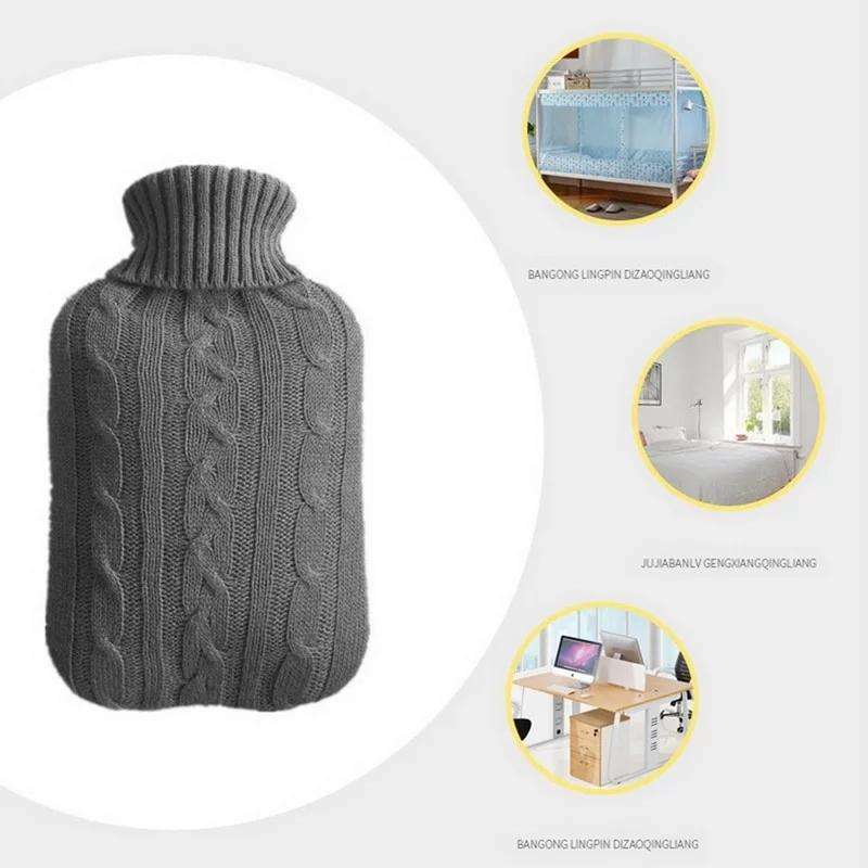 Hot Water Bottle Solid Color Knitting Cover (Without Hot Water Bottle) Water-filled Hot Water Sof...