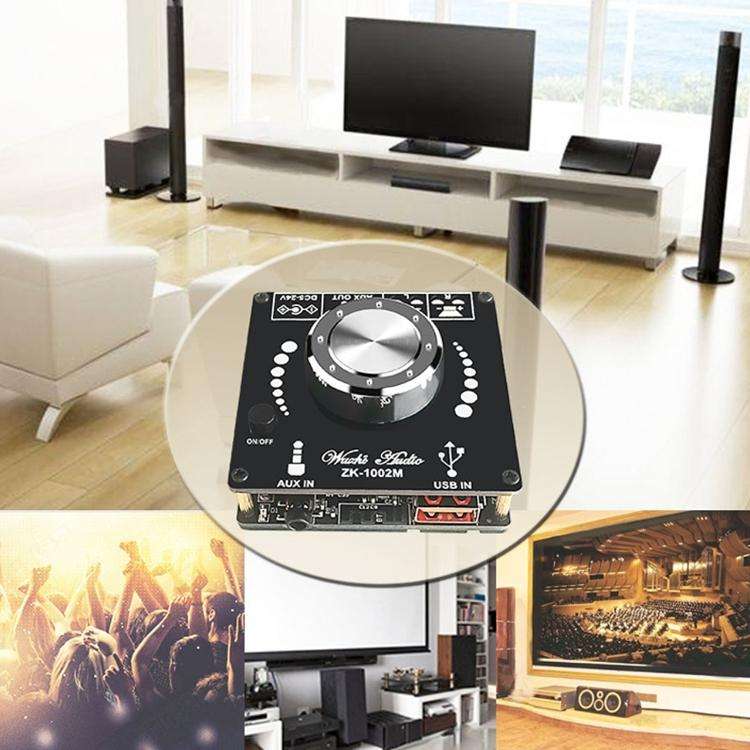 ZK-1002M Mini Stereo Bluetooth Audio Receiver D Class Digital Power Plate Module