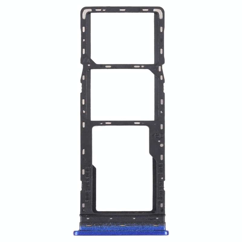 For Infinix Hot 10s NFC/Hot 10s/Hot 10T SIM Card Tray + SIM Card Tray + Micro SD Card Tray (Blue)