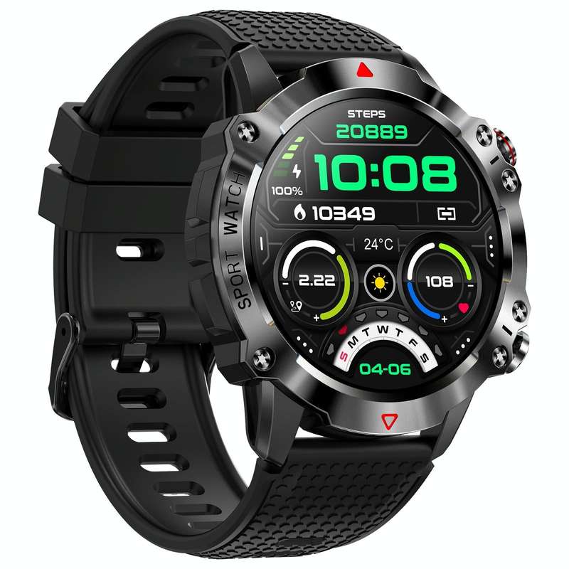 K10 1.39 inch IP67 Waterproof Smart Watch, Support Heart Rate / Sleep Monitoring(Black Silver)