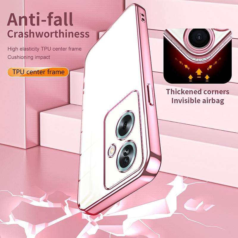 For OPPO A79 5G / A2 Transparent Plating Fine Hole Phone Case(Purple)