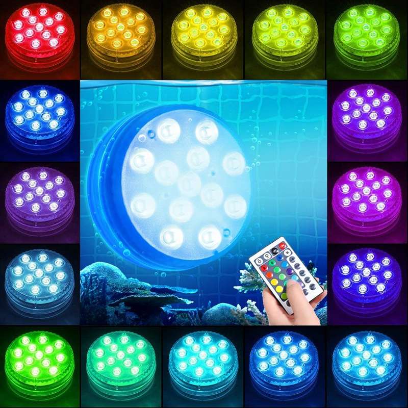 15 LEDs RF Remote Control Diving Light Magnetic Waterproof Pool Lamp, Spec: 1 PC + 1 RC(16 Colors)