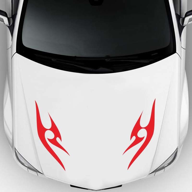 2 PCS/Set D-925 Flame Pattern Car Modified Decorative Sticker(Red)