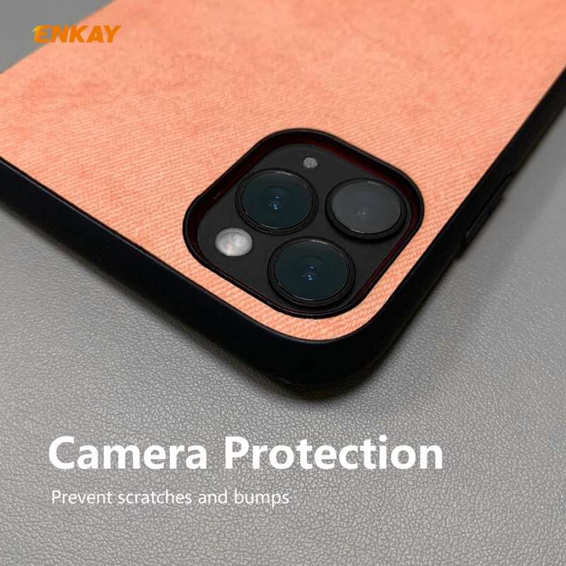 For iPhone 11 Pro Max ENKAY ENK-PC030 Business Series Fabric Texture PU Leather + TPU Soft Slim C...