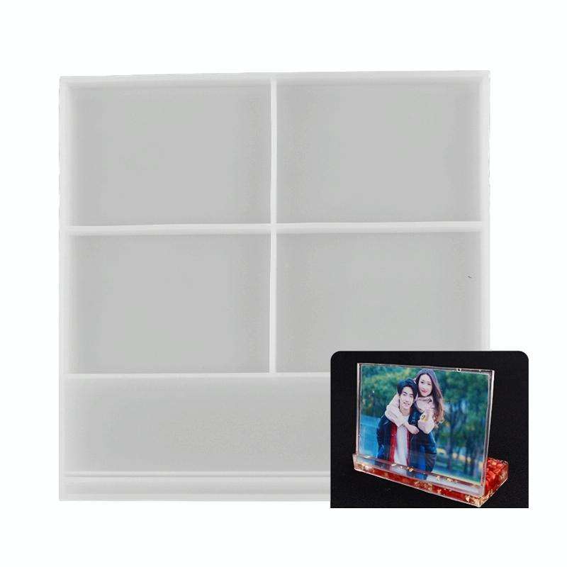Heart-shaped Square Photo Frame Display DIY Silicone Mould, Spec: L (Square)