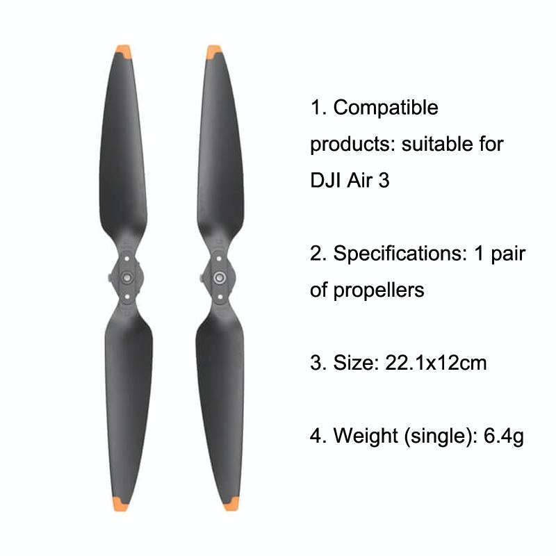 Original DJI Air 3 1pair Noise Reduction Propeller(Black)