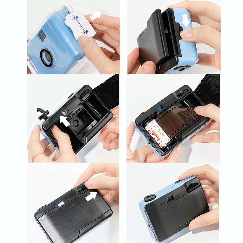 Cute Retro Film Waterproof Shockproof Camera With Disposable Film(All White Shell)