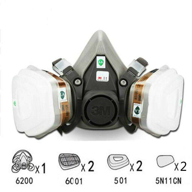 7 in 1 Suit Half Face Gas Mask Respirator Painting Spraying Dust Mask For 3 M 6200 N95 PM2.5 Gas ...