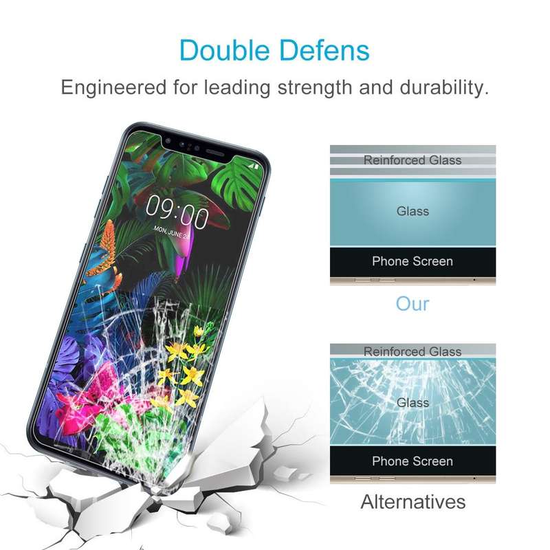 For LG G8s ThinQ 50 PCS 0.26mm 9H 2.5D Tempered Glass Film