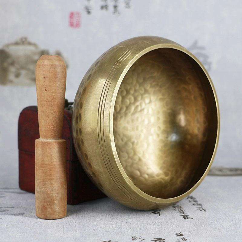 Buddha Sound Bowl Yoga Meditation Copper Bowl, Size: Diameter 8cm(Bowl+Mat+Wooden Stick+Linen Bag)