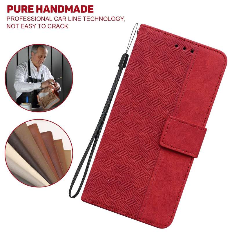 For Sony Xperia 5 III Geometric Embossed Leather Phone Case(Red)