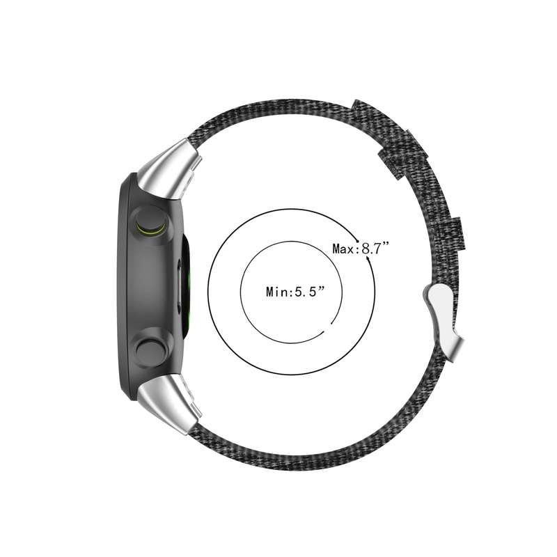For Garmin Forerunner 45 / 45S / Swim 2 Universal Nylon Canvas Watch Band(Black)