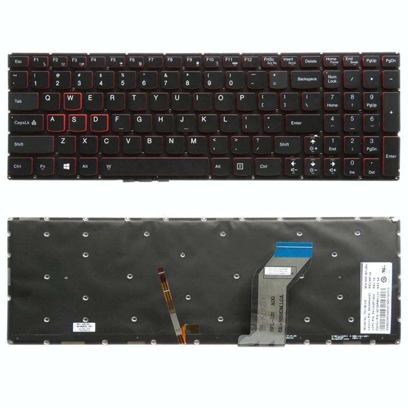 US Version Keyboard with Keyboard Backlight for Lenovo Ideapad Y700 Y700-15 Y700-15ISK Y700-15ACZ...