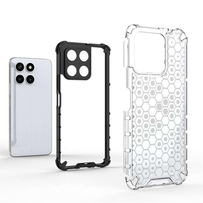 For Honor X6A 4G Shockproof Honeycomb Phone Case(Green)