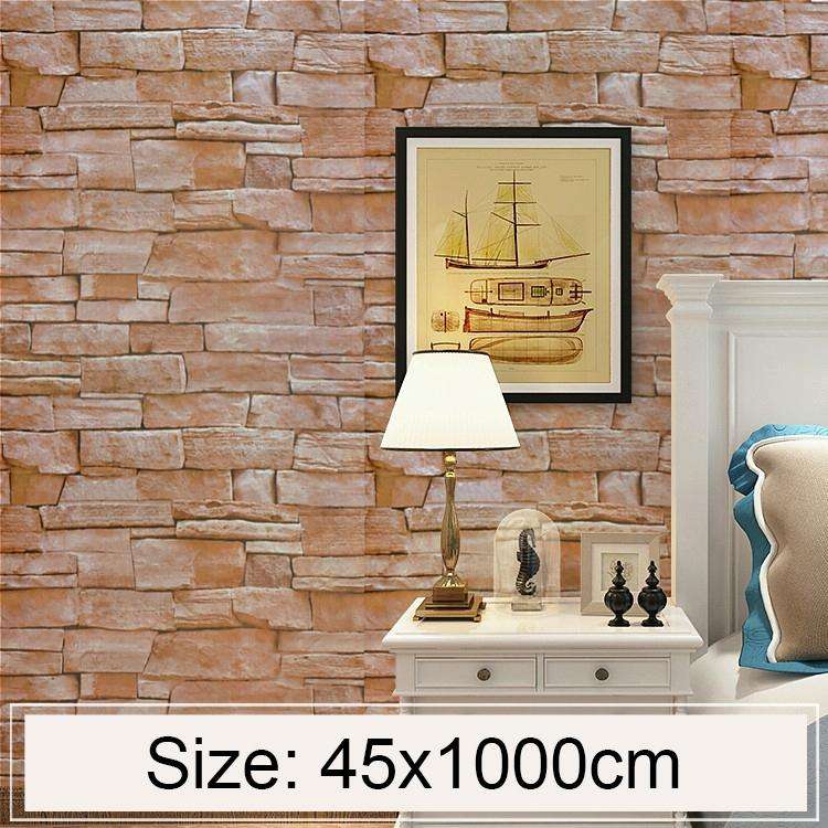 Slate Creative 3D Stone Brick Decoration Wallpaper Stickers Bedroom Living Room Wall Waterproof W...