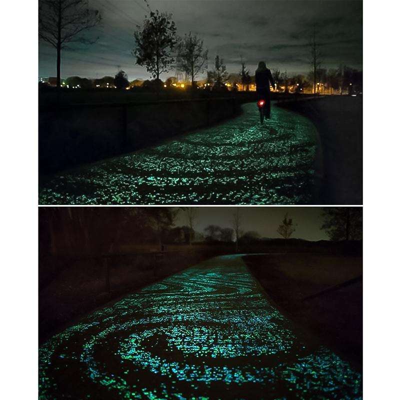 100 PCS Glow in The Dark Garden Pebbles for Walkways & Decoration and Plants Luminous Stones(Emer...