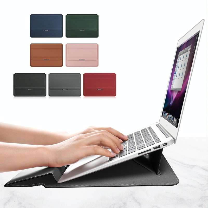 4 in 1 Universal Laptop Holder PU Waterproof Protection Wrist Laptop Bag, Size: 17 inch(Navy Blue)