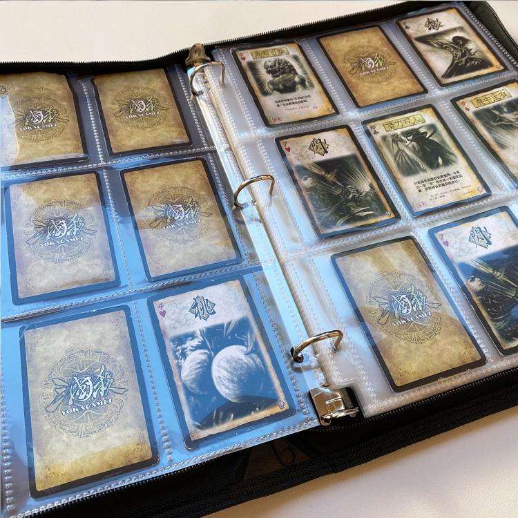 PU Face Loose-Leaf Game Card Album Album Anime Peripheral Idol Card Collection Album(Black)