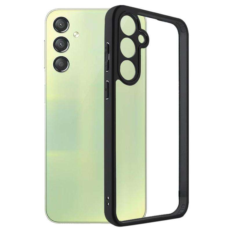 For Samsung Galaxy A55 5G Frosted TPU + Transparent PC Phone Case(Black)