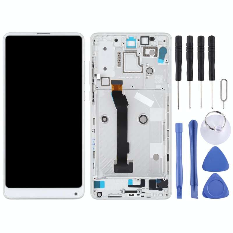 LCD Screen and Digitizer Full Assembly with Frame for Xiaomi MI Mix 2S(White)
