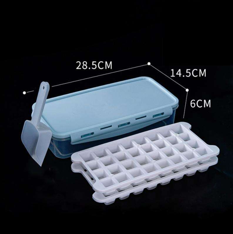 Household Silicone Ice Box With Lid Ice Cube Mold Refrigerator Ice Lattice Quick Freezer Random C...