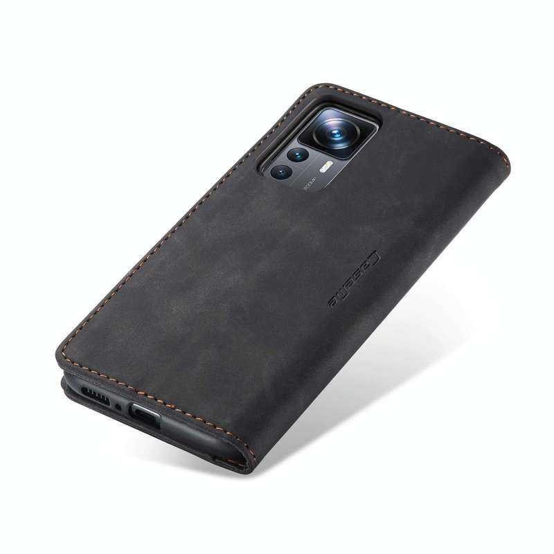 For Xiaomi 12T / 12T Pro CaseMe 013 Multifunctional Horizontal Flip Leather Phone Case(Black)