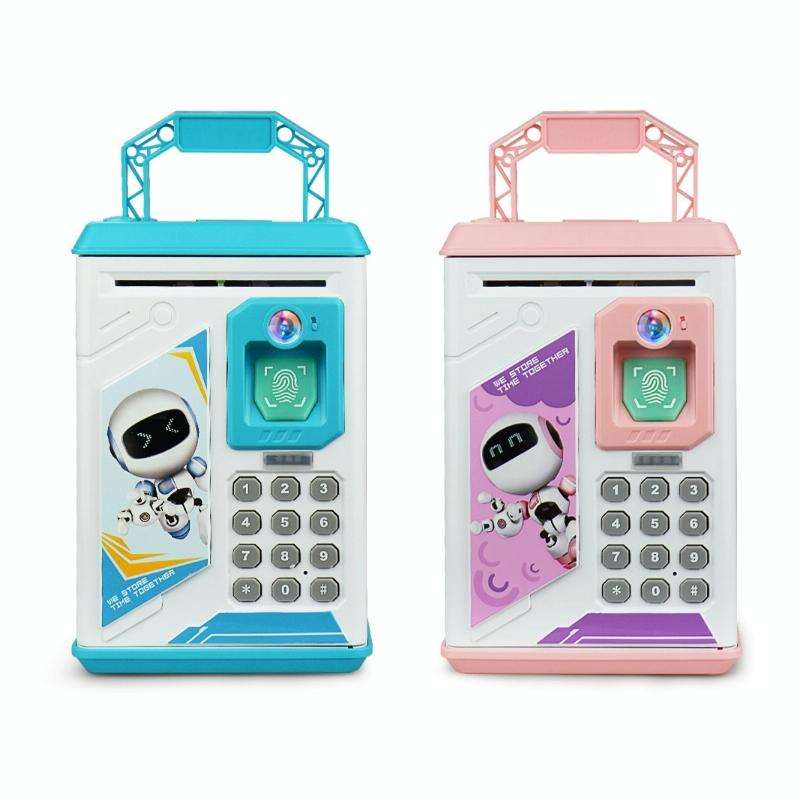 Children Cartoon Simulation Human Face Fingerprint Music Chinese British Switch Piggy Bank, Speci...