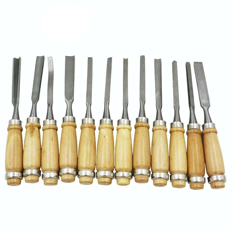 12 PCS / Set Knife Carving Knife Woodworking Chisel Root Carving Wood Carving Tools