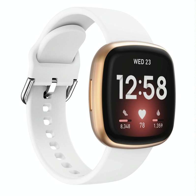 For Fitbit Versa 3 Silicone Watch Band(White)