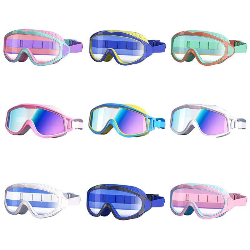Anti-fog Children Swimming Goggles Comfortable Large Frame Diving Glasses, Color: Milk White