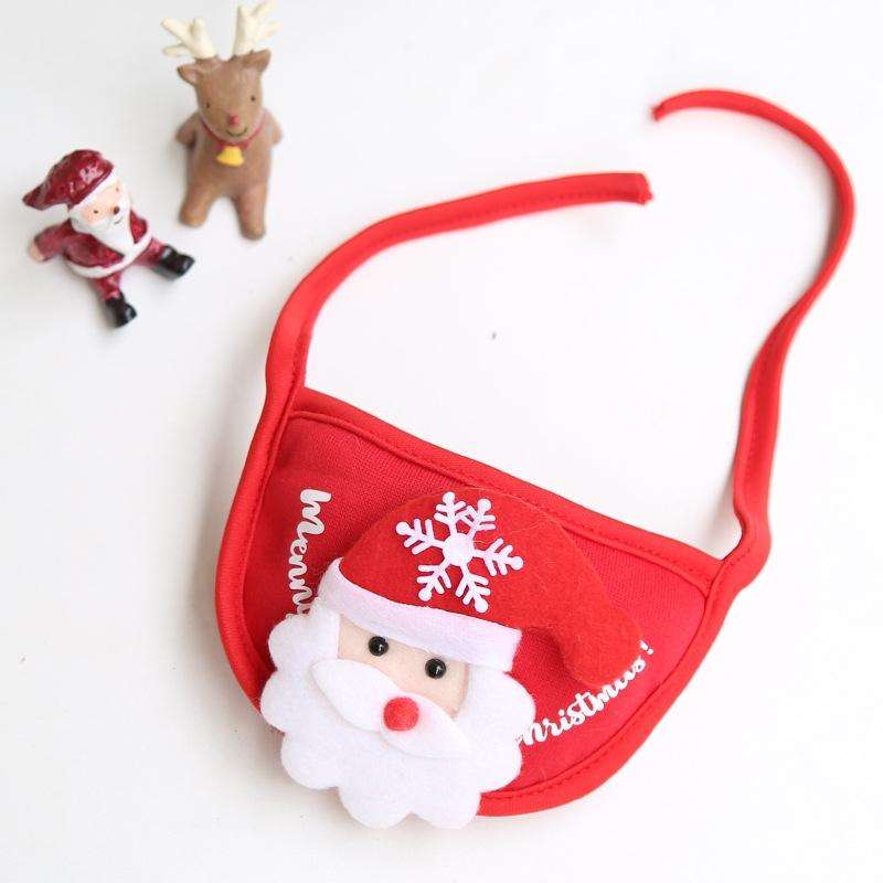 Pet Christmas Hat Saliva Festive Dressing Supplies, Color: Bibs Red