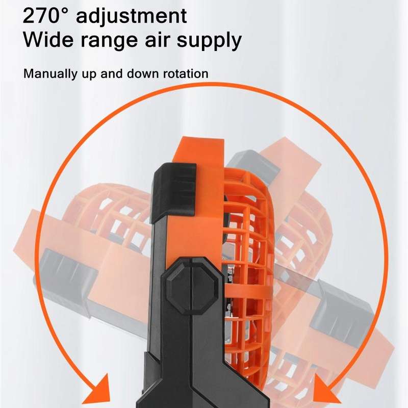 X3 Outdoor Portable Fan USB Charging Air Cooling Fan with LED Night Lamp (Orange)