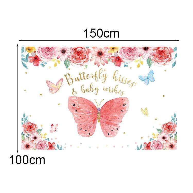 1.5m X 1m Butterfly Pattern Photography Backdrop Birthday Party Decoration Background Cloth(MDT10...