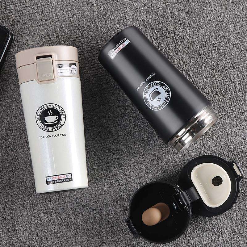 Double Wall Stainless Steel Vacuum Flasks 380ml Car Thermo Cup Coffee Tea Travel Mug Thermol Bott...