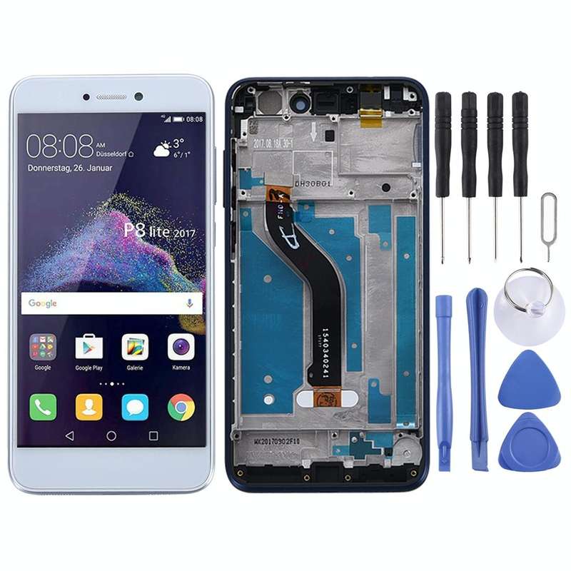 OEM LCD Screen for Huawei P8 Lite (2017) Digitizer Full Assembly with Frame (White)