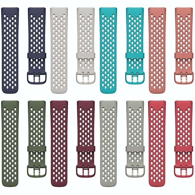 For Fitbit Charge 5 Silicone Hole Watch Band(Dark Blue)