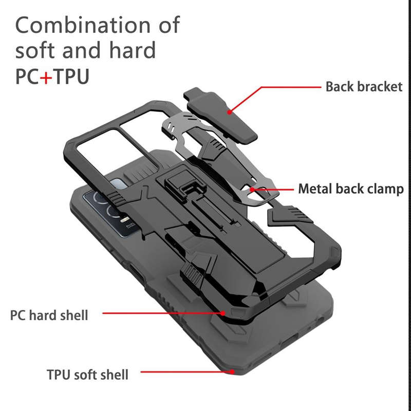 For vivo V27 Armor Warrior Shockproof PC + TPU Phone Case(Grey)