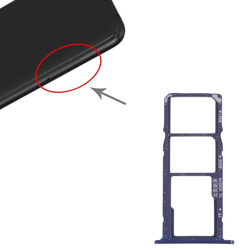 SIM Card Tray + SIM Card Tray + Micro SD Card Tray for Huawei Y5 lite (2018) (Blue)