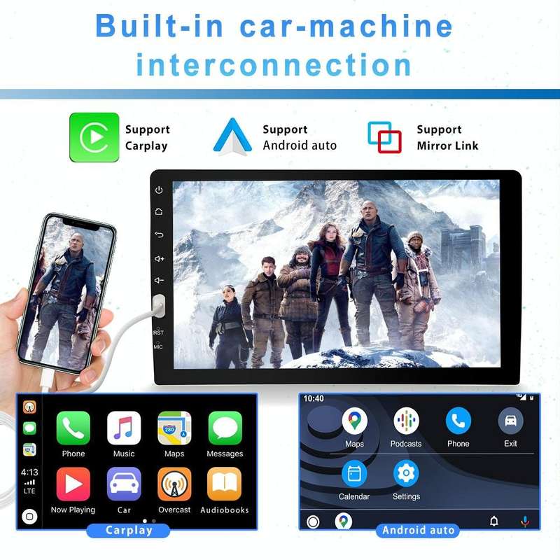 Q3570 9 inch Carplay Single Spindle MP5 Player, Style: Standard+12 Light Camera
