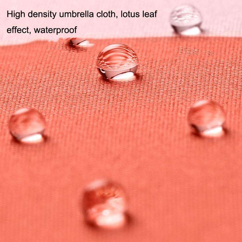 Small Fresh Automatic Umbrella Gold Glue Fabric Tri-fold Parasol(Persimmon)