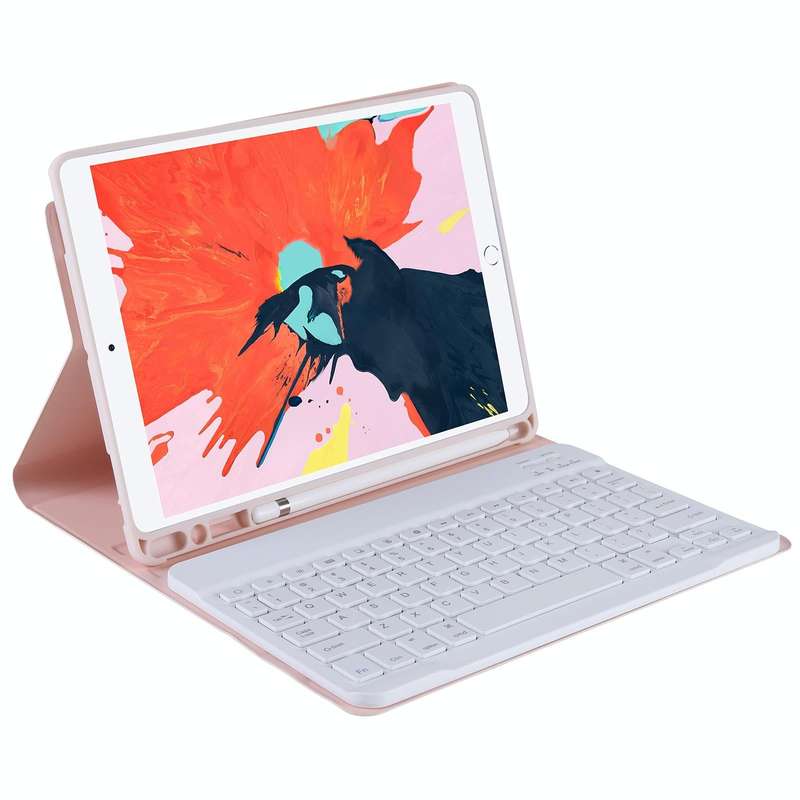 T098B Integrated Ultra-thin Candy Colors Bluetooth Keyboard Tablet Case for iPad Air 4 10.9 inch ...