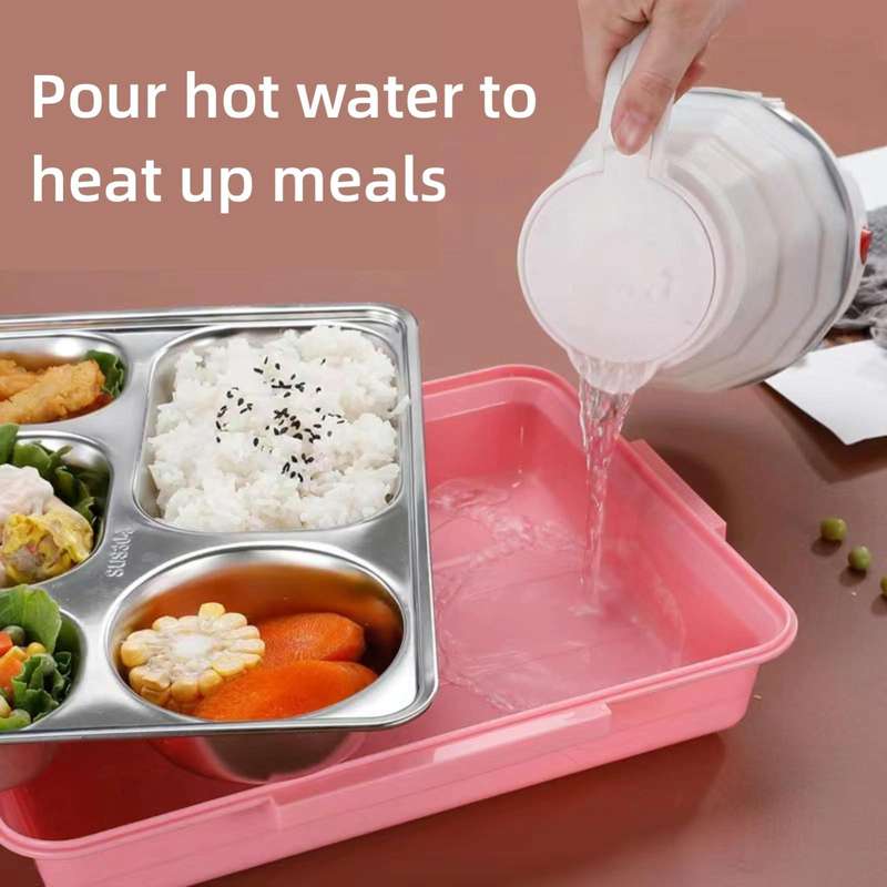 304 Stainless Steel Lunch Box Leakproof Insulated Student Dormitory Bento Box, Spec: 4 Grid Black